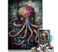 Jigsaw Puzzles for Teenagers 1000 Jigsaws Octopus Graffiti,Challenging Game And Family Play Birthday Present,Gifts,Wall Art 75x50cm