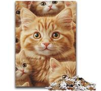 Jigsaw Puzzles for Teenagers 1000 Jigsaws Orange Cat Family Educational Games Home Decoration Birthday Present, Gifts for Age 14+ 50x75cm