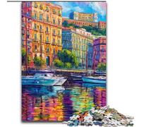 Jigsaw Puzzles for Teenagers 1000 Jigsaws Painting of Napoli Italy Waterfront, for And from 14 Years And over Educational Learning Toys Family Games Birthday Present (Size 50x75cm)