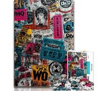 Jigsaw Puzzles for Teenagers 1000 Jigsaws Paris Stamp Collage,Family Entertainment Toys Is Ideal As A Gift for The Whole Family 38x26cm