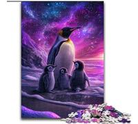Jigsaw Puzzles for Teenagers 1000 Jigsaws Penguins Under The Aurora, for Educational Game Challenge Toy Enhance Memory for Age 14 (Size 26x38cm)