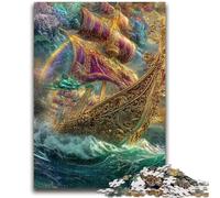 Jigsaw Puzzles for Teenagers 1000 Jigsaws Pirate Ship, Educational Games Home Decoration Is Ideal As A Gift for The Whole Family 26X38CM