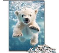 Jigsaw Puzzles for Teenagers 1000 Jigsaws Polar Bear Underwater, Family Game Stress Reliever Difficult Challenge A Work of Art for Ages 14+ (size 50x75cm)
