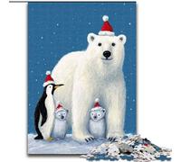 Jigsaw Puzzles for Teenagers 1000 Jigsaws Polar Bears And Penguins for 14+ Difficult to Complete But Fun And Humorous Birthday Gift (size 26x38cm)