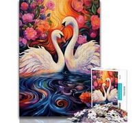 Jigsaw Puzzles for Teenagers 1000 Jigsaws Psychedelic Art Swan,Challenging Game And Family Play Birthday Present,Gifts,Wall Art 38x26cm