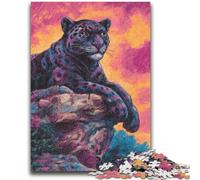 Jigsaw Puzzles for Teenagers 1000 Jigsaws Psychedelic Black Panther Train Your Brain And Hands Gifts for Friends And Family 38x26cm