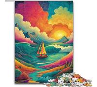 Jigsaw Puzzles for Teenagers 1000 Jigsaws Psychedelic Boat, Help The Brain Exercise Addictive Toys to Cultivate Patience Enhance Memory (Size 50x75cm)