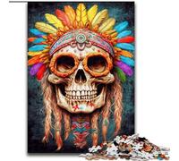 Jigsaw Puzzles for Teenagers 1000 Jigsaws Psychedelic Dreams Skull,Family Game Stress Reliever Difficult Challenge Suitable for Couples 50x75cm