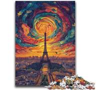 Jigsaw Puzzles for Teenagers 1000 Jigsaws Psychedelic Eiffel Educational Games Home Decoration Artists Collection, Fine Art 50X75CM