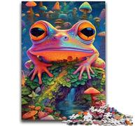 Jigsaw Puzzles for Teenagers 1000 Jigsaws Psychedelic Frog Art for Educational Game Challenge Toy Deal As Gifts for The Whole Family 50x75cm