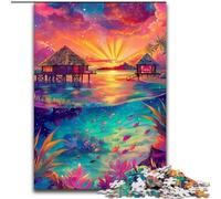 Jigsaw Puzzles for Teenagers 1000 Jigsaws Psychedelic Island, Educational Games Home Decoration Is Ideal As A Gift for The Whole Family (Size 26x38cm)