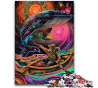 Jigsaw Puzzles for Teenagers 1000 Jigsaws Psychedelic Whale Learning Educational Toys Family Games Birthday Present, Gifts 26x38cm