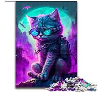 Jigsaw Puzzles for Teenagers 1000 Jigsaws Punk Cute Kitten, Family Activity Enhance Love between Couples for Age 14+ (Size 26x38cm)