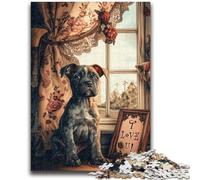 Jigsaw Puzzles for Teenagers 1000 Jigsaws Puppy by The Window Train Your Brain And Hands Gifts for Friends And Family 50x75cm