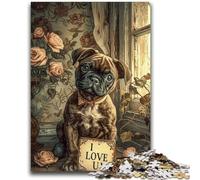 Jigsaw Puzzles for Teenagers 1000 Jigsaws Puppy by The Window Train Your Brain And Hands Parent-child Interaction for Age 14+ 38x26cm