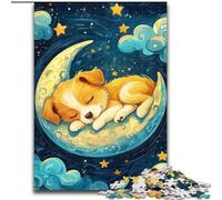 Jigsaw Puzzles for Teenagers 1000 Jigsaws Puppy on The Moon, Toys Educational Games Stress Relieving Enhance Love between Couples (Size 50x75cm)