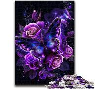 Jigsaw Puzzles for Teenagers 1000 Jigsaws Purple Butterfly Help The Brain Exercise Addictive Toys to Cultivate Patience Suitable for Couples 50x75cm