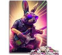 Jigsaw Puzzles for Teenagers 1000 Jigsaws Rabbit Guitar Animal Help The Brain Exercise Addictive Toys to Cultivate Patience Wall Decoration 26x38cm