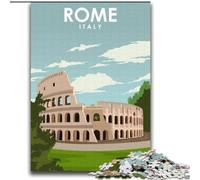 Jigsaw Puzzles for Teenagers 1000 Jigsaws Rome Italy Travel Poster, Learning Educational Is Ideal As A Gift for The Whole Family 75x100cm