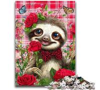 Jigsaw Puzzles for Teenagers 1000 Jigsaws Rose Sloth Toy Intellectual Game for Home Decoration for Age 14 Years Up 50x75cm
