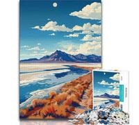 Jigsaw Puzzles for Teenagers 1000 Jigsaws Salt Flats Landscape, for Educational Game Challenge Toy,Wishlist with Santa Claus for And Age 14 38x26cm