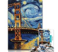Jigsaw Puzzles for Teenagers 1000 Jigsaws San Francisco Bridge at Night,Challenging Game And Family Play Birthday Present,Gifts,Wall Art 50x75cm