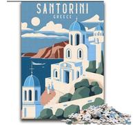 Jigsaw Puzzles for Teenagers 1000 Jigsaws Santorini Greece Travel Educational Games Home Decoration for Is Ideal As A Gift for The Whole Family (38x52cm) 1000pcs