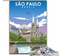 Jigsaw Puzzles for Teenagers 1000 Jigsaws Sao Paulo Brazil Poster, Learning Educational Is Ideal As A Gift for The Whole Family 26x38cm