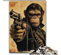 Jigsaw Puzzles for Teenagers 1000 Jigsaws Shooting Gorilla, Family Game Stress Reliever Difficult Challenge Enhance Love between Couples (Size 50x75cm)