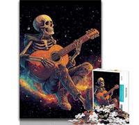 Jigsaw Puzzles for Teenagers 1000 Jigsaws Skeleton Playing Guitar,Educational Games Home Decoration Birthday Present,Gifts,Wall Art (75x50cm)