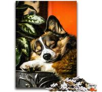 Jigsaw Puzzles for Teenagers 1000 Jigsaws Sleeping Corgi Train Your Brain And Hands Parent-child Interaction for Age 14+ 50x75cm