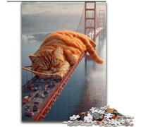 Jigsaw Puzzles for Teenagers 1000 Jigsaws Sleeping Orange Cat, for 14+ For Family Fun & Game Night Artists' Collection, Fine Arts (Size 26x38cm)