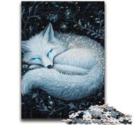 Jigsaw Puzzles for Teenagers 1000 Jigsaws Sleeping White Fox Toys Educational Games Stress Relieving Unique Home Decor And Gifts 26x38cm