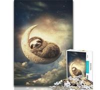 Jigsaw Puzzles for Teenagers 1000 Jigsaws Sloth on The Moon,Learning Educational Toys Family Games Suitable for Desktop Decoration (75x50cm)