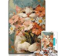 Jigsaw Puzzles for Teenagers 1000 Jigsaws Smiling Cat,Learning Educational Toys Family Games Suitable for Desktop Decoration (38x26cm)
