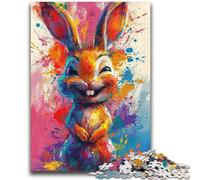 Jigsaw Puzzles for Teenagers 1000 Jigsaws Smiling Cute Bunny Train Your Brain And Hands Gifts for Friends And Family 38x26cm