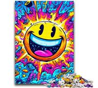 Jigsaw Puzzles for Teenagers 1000 Jigsaws Smiling Emoticon Help The Brain Exercise Addictive Toys to Cultivate Patience Wall Decoration 26x38cm