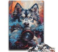 Jigsaw Puzzles for Teenagers 1000 Jigsaws Smoke Husky Challenging To Complete But Fun And Humorous Birthday Present, Gifts, Wall Art 38x26cm