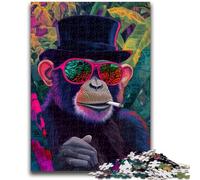 Jigsaw Puzzles for Teenagers 1000 Jigsaws Smoking Chimpanzee Challenging To Complete But Fun And Humorous Unique Home Decor And Gifts 26x38cm