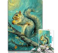 Jigsaw Puzzles for Teenagers 1000 Jigsaws Squirrel Art,Educational Games Home Decoration Birthday Present,Gifts,Wall Art (75x50cm)