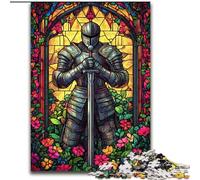 Jigsaw Puzzles for Teenagers 1000 Jigsaws Stained Glass Warriors, Game Toys Every Piece Is Unique - Challenging Family Fun Game for for Age 14 (Size 50x75cm)