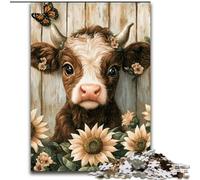 Jigsaw Puzzles for Teenagers 1000 Jigsaws Sunflower Yak, Family Game Stress Reliever Difficult Challenge A Work of Art for Ages 14+ (size 26x38cm)