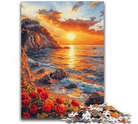Jigsaw Puzzles for Teenagers 1000 Jigsaws Sunset at The Seaside Challenging Game And Family Play Secret Santa Gifts 26x38cm