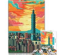 Jigsaw Puzzles for Teenagers 1000 Jigsaws Taipei Taiwan City,Educational Games Home Decoration Birthday Present,Gifts,Wall Art (38x26cm)