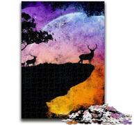 Jigsaw Puzzles for Teenagers 1000 Jigsaws The Deer with Moon Challenging To Complete But Fun And Humorous Birthday Present, Gifts, Wall Art 50x75cm