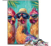 Jigsaw Puzzles for Teenagers 1000 Jigsaws Three Chickens, Family Game Stress Reliever Difficult Challenge A Work of Art for Ages 14+ (size 50x75cm)