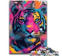 Jigsaw Puzzles for Teenagers 1000 Jigsaws Tiger Graffiti Challenging Game And Family Play Secret Santa Gifts 26x38cm