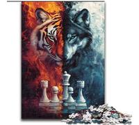 Jigsaw Puzzles for Teenagers 1000 Jigsaws Tiger Wolf Chess, Educational Games Home Decoration Is Ideal As A Gift for The Whole Family (Size 50x75cm)