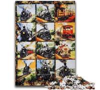 Jigsaw Puzzles for Teenagers 1000 Jigsaws Train Collage Educational Games Home Decoration Birthday Present, Gifts for Age 14+ 50x75cm