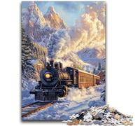 Jigsaw Puzzles for Teenagers 1000 Jigsaws Train Running on Snow Help The Brain Exercise Addictive Toys to Cultivate Patience Suitable for Couples 50x75cm
